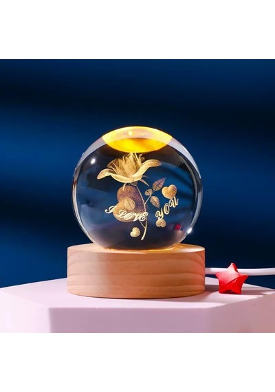 Mr 3d Kristal Cam Küre, Soketli Gece Lambası,led, Sevgiliye Hediye, Noel, Öğretmenler Günü, Özel Tasarım Harika Bir Hediye Gül Sku: Zeusb0fz12p51q