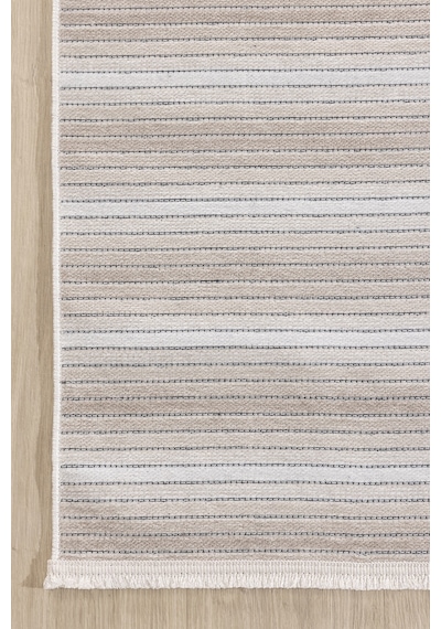 Koza Halı Stripe Krem Kilim Kaymaz Taban Salon Oturma Odası Antre Halısı 33 Krem