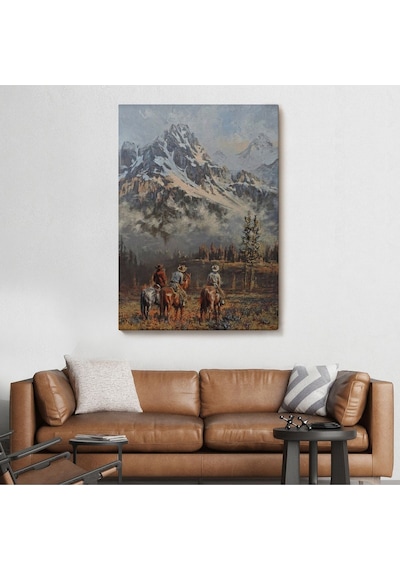 Es10 modagos068 Amerikalı Kovboylar Dekoratif Duvar Tablosu-6149 (50 x 70)