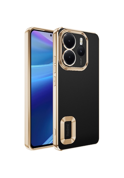 Mobilteam Redmi Note 14 4g Kılıf Kamera Korumalı Logo Gösteren Omega Kapak - Gold Altın