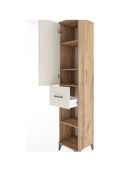 Hyperion Dolap 4 Raflı Tek Çekmeceli Tek Kapaklı 44x44x221 Çam-aytaşı Atlas Çam
