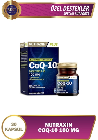 Nutraxin Koenzim Q10 100 Mg Takviye Edici Gıda 30 Yumuşak Kapsül - Coenzym, Coq10