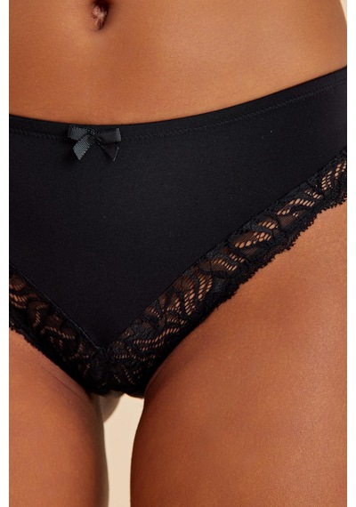 Amarelle Luna Siyah Dantelli Slip Külot Siyah