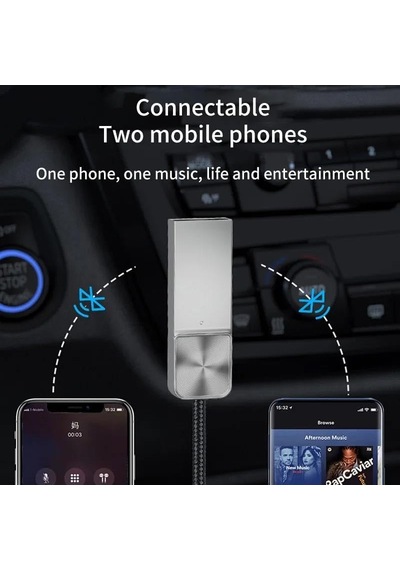 Mt06 Mikrofonlu Araç Bluetooth 5.1 Kiti Herhangi Bir Kulaklık Aux Çıkışını Kablosuz Bağlantı Yapar
