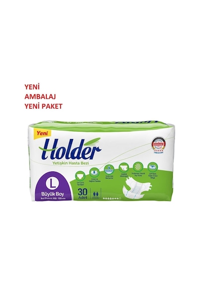 Holder Yetişkin Belbantlı Hasta Bezi Large 30 Adet Diğer
