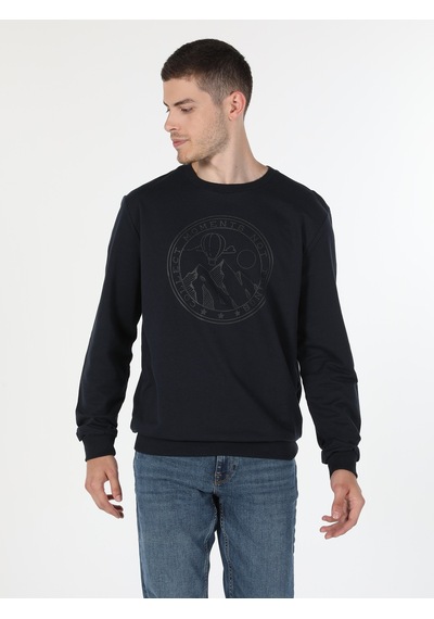 Colin's Colins Regular Fit Normal Kesim Baskılı Lacivert Erkek Sweatshirt Cl1060128 Lacivert