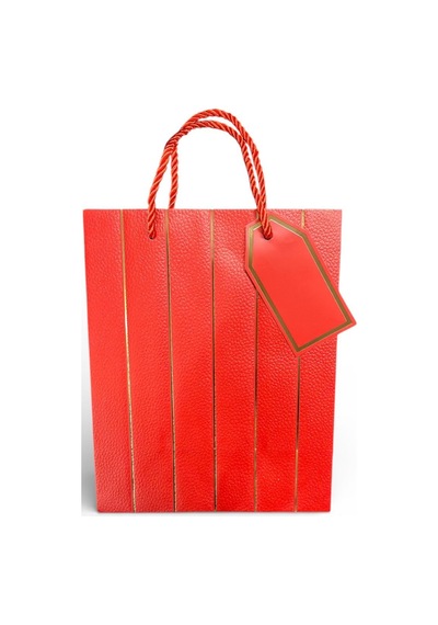 Kağıt Çanta İthal Kırmızı 18x23x10 Cm 12'li