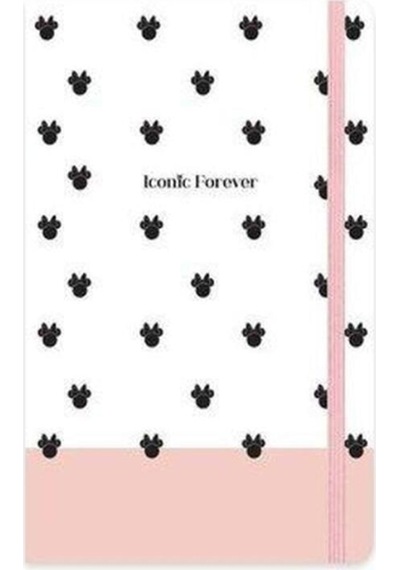 Minnie 13x21 80 Yaprak Çizgili Ciltli Lastikli Defter Iconic