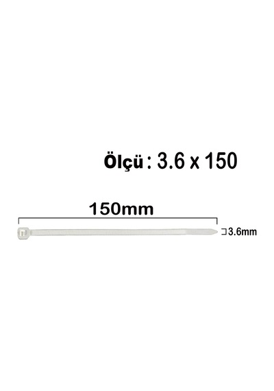 Aletçantam Kablo Bağı Plastik Kelepçe Cırt Amerikan Kelepçesi 100 Adet -3.6x150mm