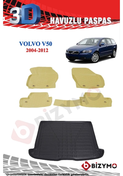 Volvo V50 2004-2012 Bej Havuzlu Paspas Ve Bagaj Seti Bizymo