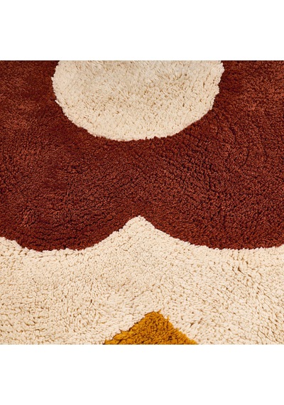Soft Flower Tufting Banyo Paspası - Renkli - 90x90 Cm Çok Renkli