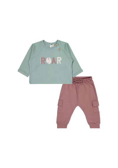 Civil Baby Roar Baskılı 6-18 Ay Takım - Yeşil Çağla Yeşili