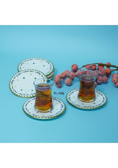 Mon Amour Porselen 6'lı Çay Tabağı Çok Renkli