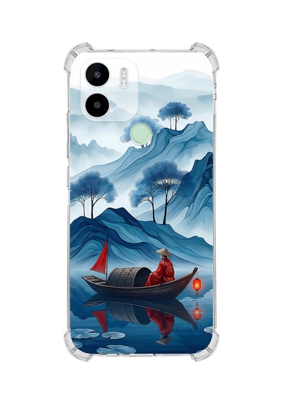 Printify Xiaomi Redmi A1plus İle Uyumlu Simya Serisi Sonsuz Akış Tasarımlı Uv Baskılı Köşe Korumalı Antişok Kılıf Şeffaf