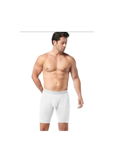 Gümüş 6'lı Erkek Uzun Likralı Boxer Beyaz