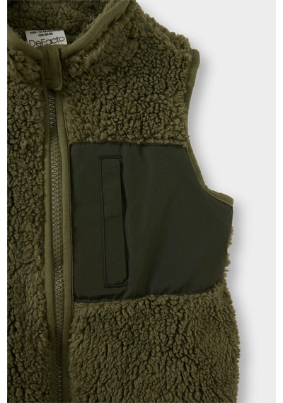 Defacto Erkek Bebek Fermuarlı Pelüş Yelek G1129a525wnkh450 Haki-kh450