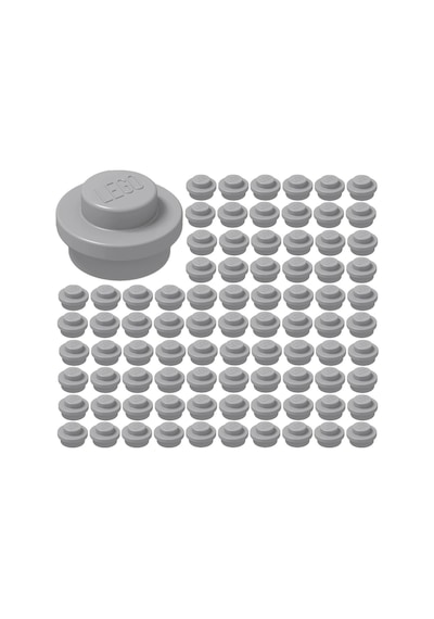 Yedek Parçalar: Plate Round: 100 Adet 1x1 Plate Round Parts Light Bluish Gray - Açık Gri 4073