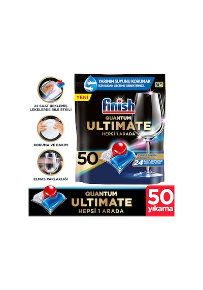 Finish Quantum Ultimate Hepsi 1 Arada Bulaşık Makinesi Deterjanı 50 Tablet Finish Quantum Ultimate Hepsi 1 Arada Bulaşık Makinesi Deterjanı 50 Tablet