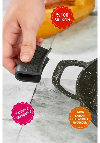Premium Yanmaz Silikon Tava & Sahan Tutacağı Çift Diğer