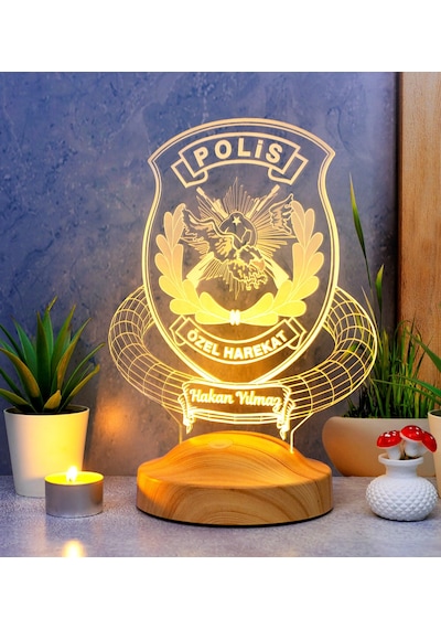 Polis Özel Harekat Kişiye Özel Özel Harekat Amblemli Led Lamba