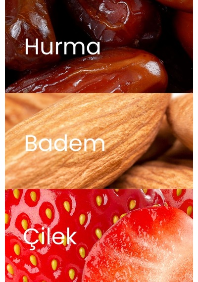 Meyveli Çilekli & Bademli Protein Topları 55gr X3 Adet
