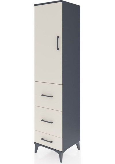 Hyperion Dolap 3 Raflı 3 Çekmeceli Tek Kapaklı 44x44x195 Antr... Antrasit