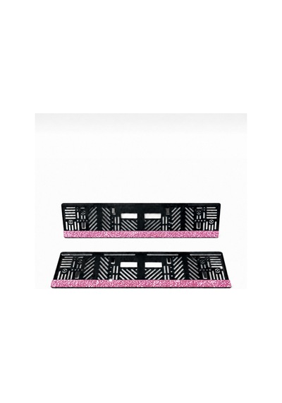 Taşlı Plakalık Oto Plaka Toz Pembe Taşlı 2 Adet