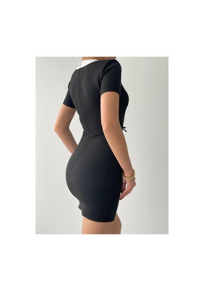 Butik İstanbul Cazzie Fiyonk Detaylı Elbise Siyah