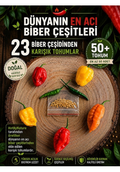 23 Çeşit Acı Biber Tohumu Karışık 50+ Adet 1 Paket