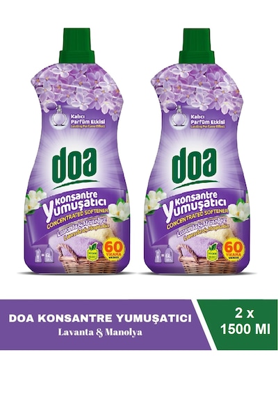 Doa Konsantre Çamaşır Yumuşatıcı Lavanta Manolya 1500 Ml X 2 Adet 2'li Set