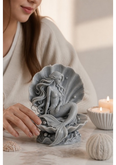 Kabuklu Deniz Kızı Figürlü Dekoratif Biblo 04120466