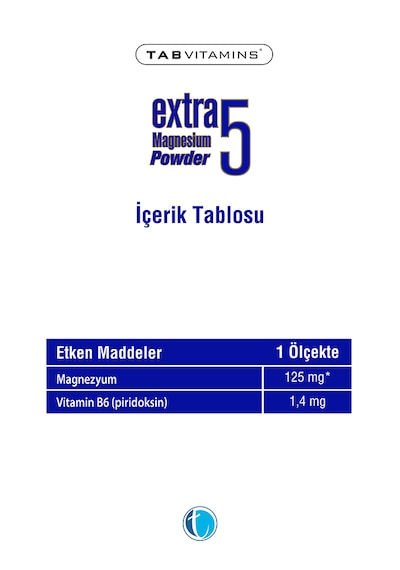 Tabvitamins Extra 5 Magnezyum Powder 60 Servis