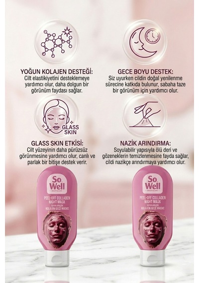 So Well Kolajen Gece Mask Soyulabilen Maske 100 Ml 2 Adet