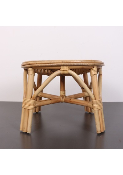 Yumru Doğal Kubu Rattan 40x30 Sehpa & Tabure Bej