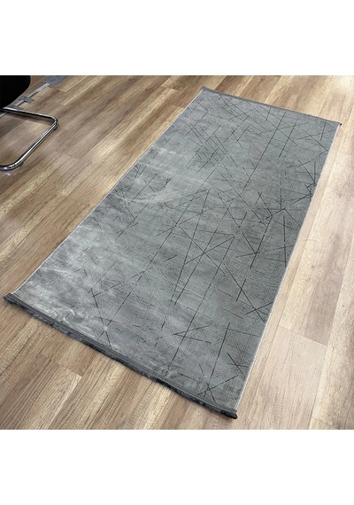 Hoom Rugs Cotton 1141 Gri Yıkanabilir Antibakteriyel Modern Halı Gri