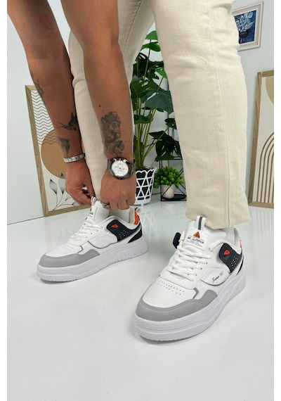 Günlük Erkek Sneaker Bağcıklı Kalın Desenli Tabanlı Oval Burunlu Bilek Destekli Spor Ayakkabı 2282 Buz Beyaz Oranj Laci Günlük Erkek Sneaker Bağcıklı Kalın Desenli Tabanlı Oval Burunlu Bilek Destekli Spor Ayakkabı 2282 Buz Beyaz Oranj Laci