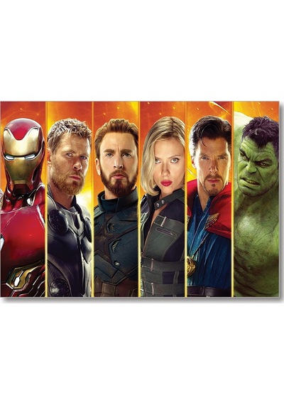 Cakasepetim Iron Man, Thor, Captain America, Black Widow, Dr.strange Ve Hulk Ahşap Mdf Tablo