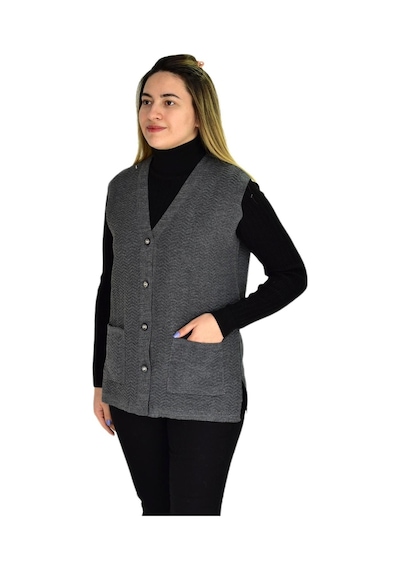 Kadın Cepli Triko Yelek Bgl-st03343 001