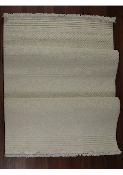 Zara Serisi Krem Kabartma Desenli Modern Dekoratif Halı Gf726 Çok Renkli