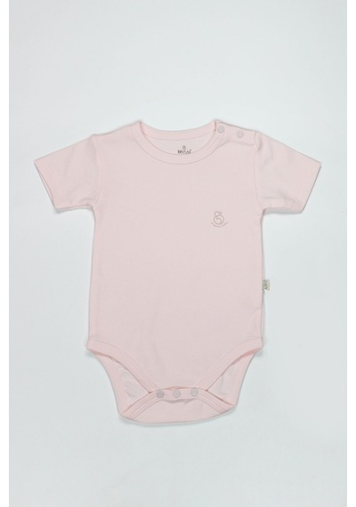 Bistyle Organik Natural Basic Style Yarım Kol Body Bs17103 Pembe