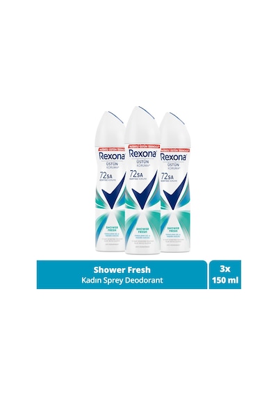 Rexona Shower Fresh 72 Saat Kadın Sprey Deodorant 3 x 150 ML