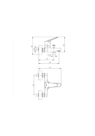 Eca Spylos Banyo Bataryası+T-May Banyo Ayvacık Elips Tepe Duş Tak Krom