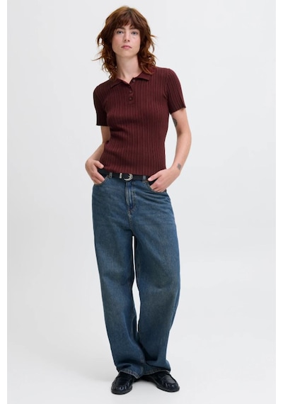 Jack & Jones Jjxx Kadın Polo Triko Tişört Bordo