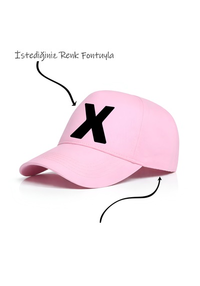 Ogc X Harfi Unisex Şapka Pembe