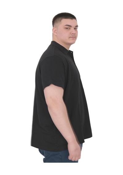 Mode Xl Büyük Beden Erkek T-shirt Polo Sail Boat U25302 Siyah Siyah
