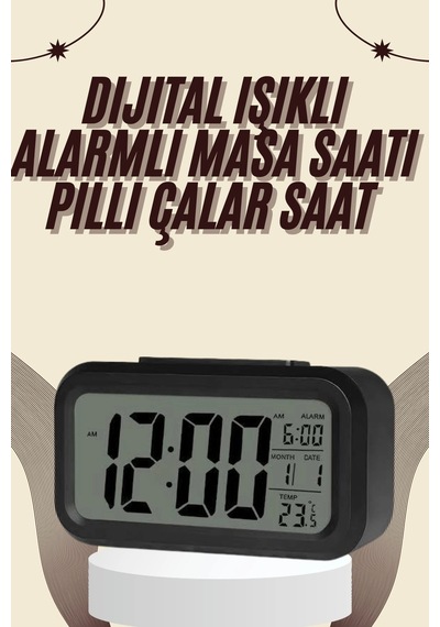 Hubrendy Tekno Dijital Masa Saati Termometreli Takvim Çalar Saat Led Ekran Pilli 16063626