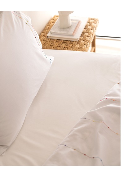 Madame Coco Estampe Family Size %100 Pamuk Ranforce Nakışlı Nevresim Takımı - Beyaz 8684427205327 Beyaz