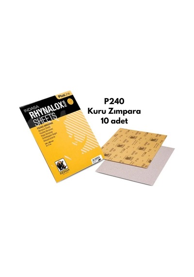 INDASA RHYNOLOX PLUS P240 KURU TABAKA ZIMPARA 230X280 MM 10 ADET