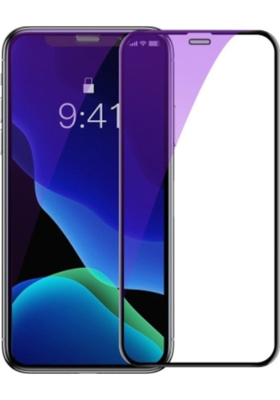 Baseus Apple Uyumlu   iPhone Xs-X 5.5 Ekran Koruyucu Full Anti Blue Light Tempe Siyah