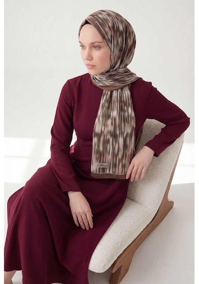 Silk Home Su Yolu Desen Sütlü Kahve 75x195 Soft Şal Çok Renkli